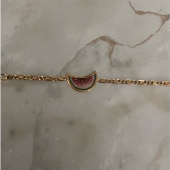 18 K Gold Fruit Bracelet Impa Italy Vintage Watermelon, Grapes, And Apple 3.72 G - Picture 5 of 9